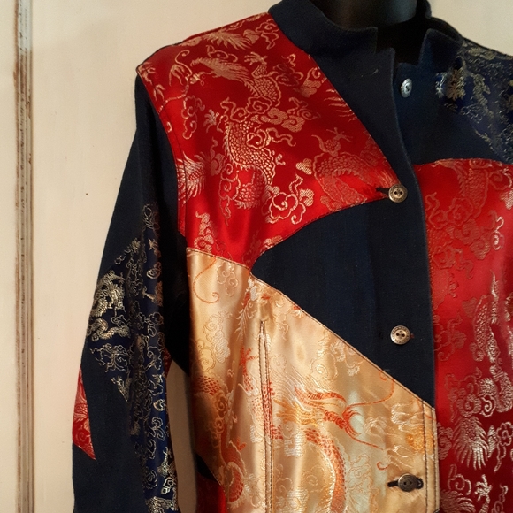 Nygard Sport Oriental Inspired Demin Jacket Large - Picture 3 of 8